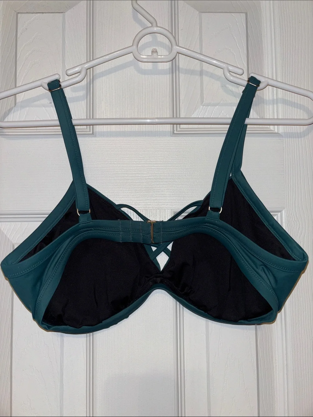 Teal Strappy-Front Underwire Bikini Top - Women Swimwear